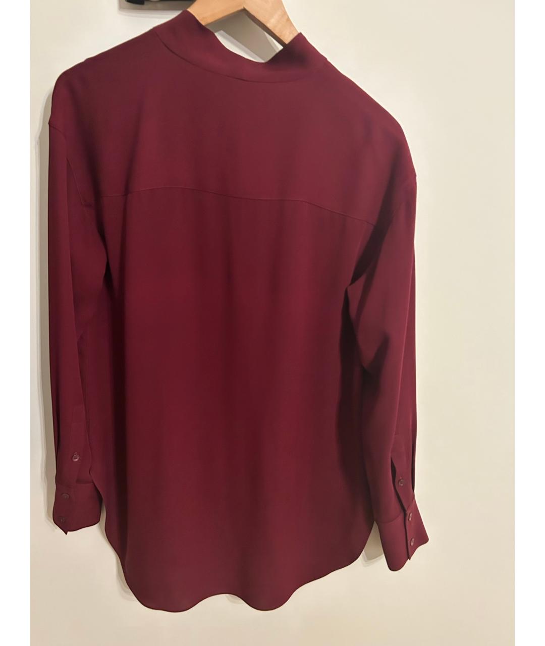 THEORY Бордовая шелковая блузы, фото 2