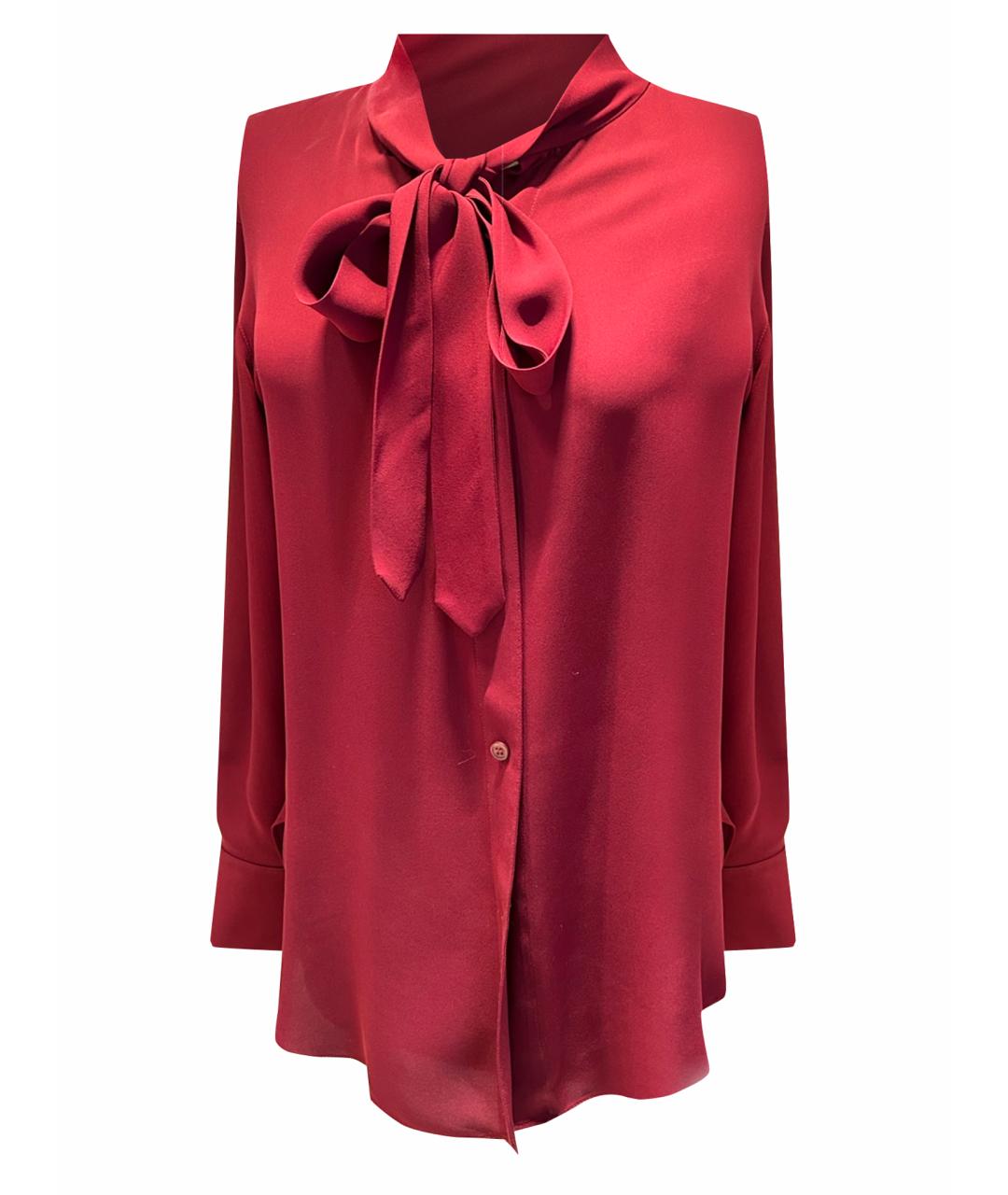 THEORY Бордовая шелковая блузы, фото 1