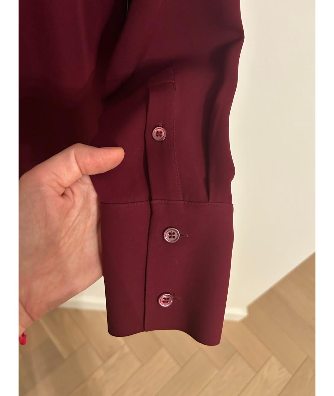 THEORY Бордовая шелковая блузы, фото 6