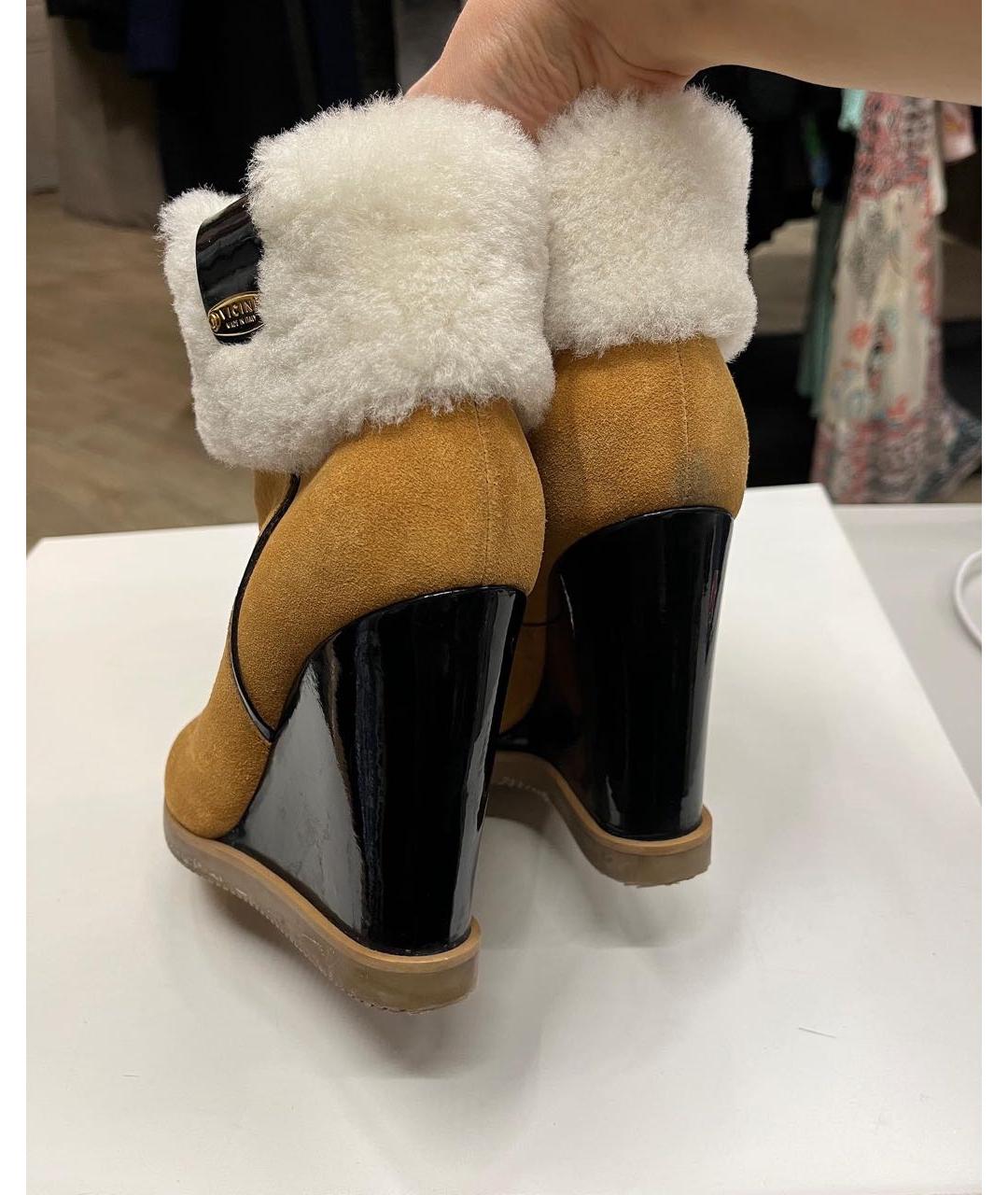 VICINI Горчичные замшевые ботильоны, фото 6