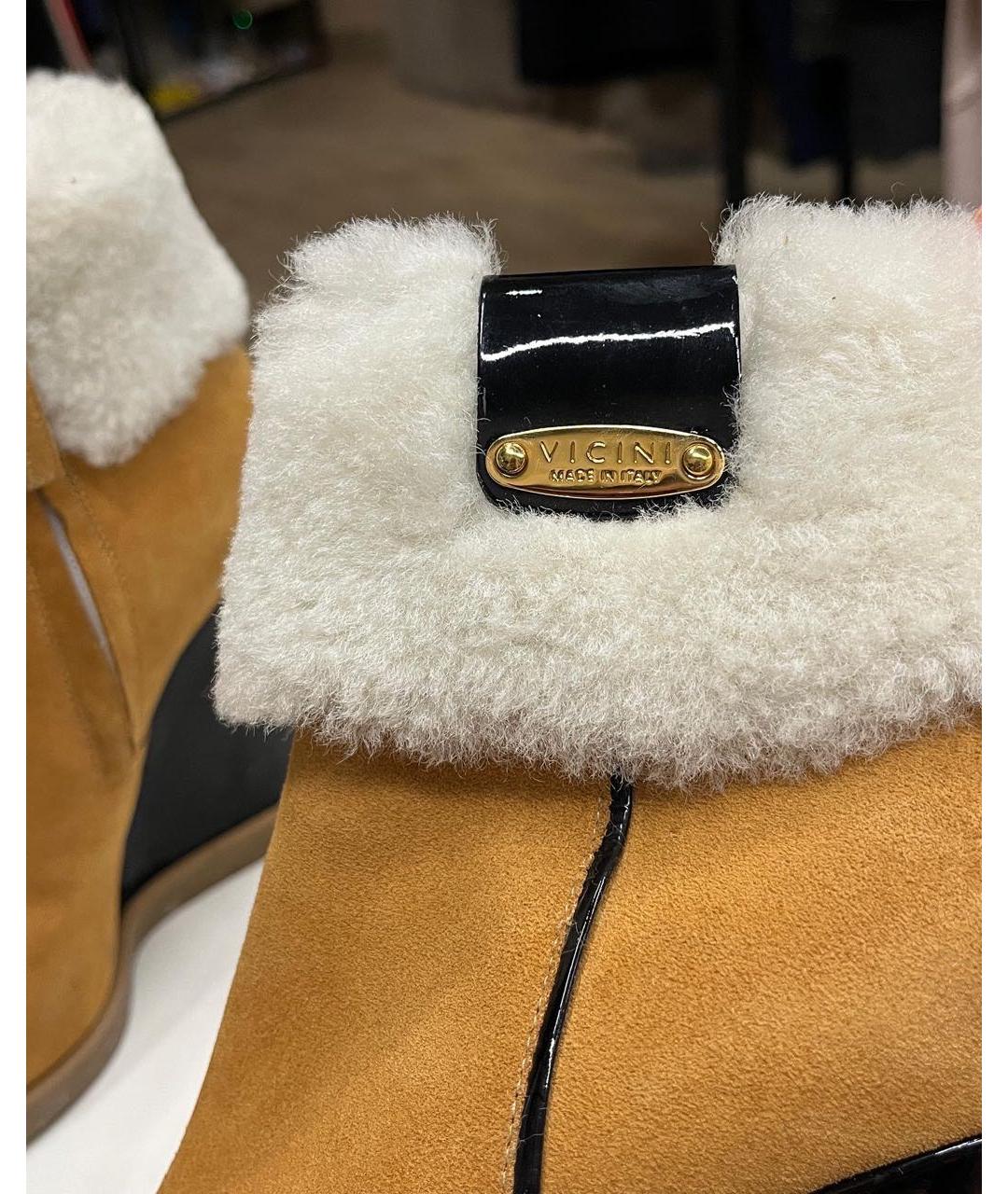 VICINI Горчичные замшевые ботильоны, фото 8