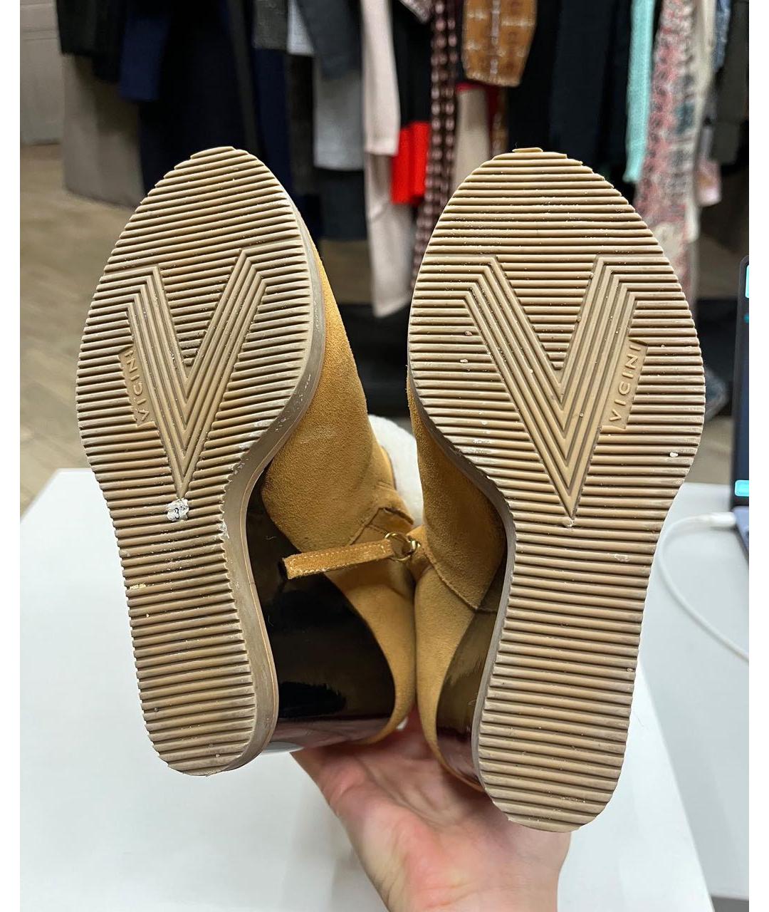 VICINI Горчичные замшевые ботильоны, фото 4