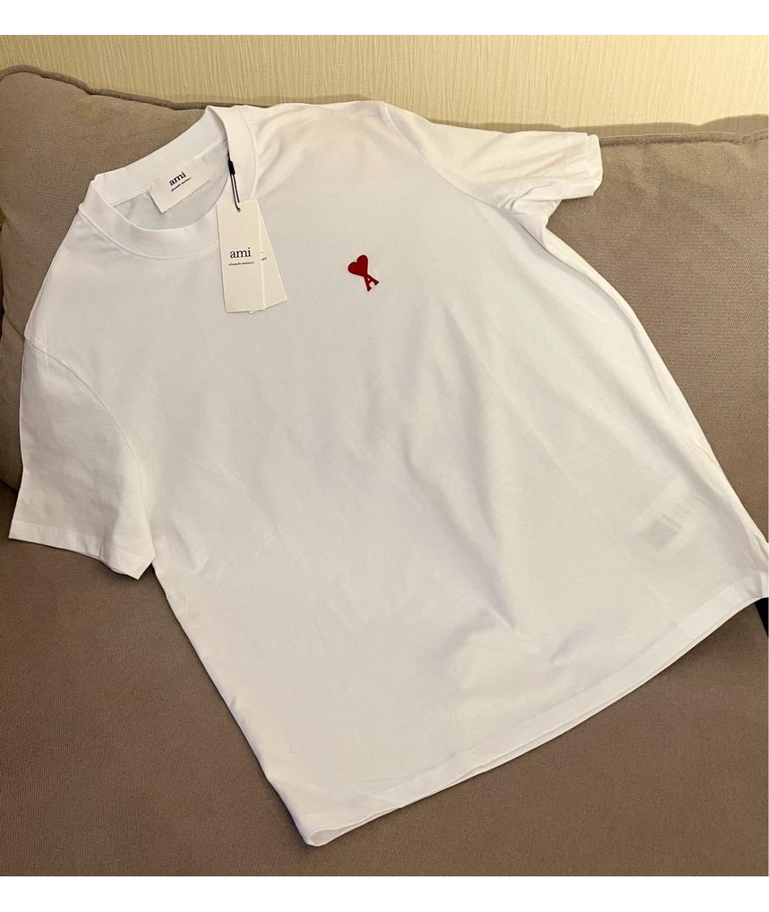 AMI Белая хлопковая футболка, фото 5