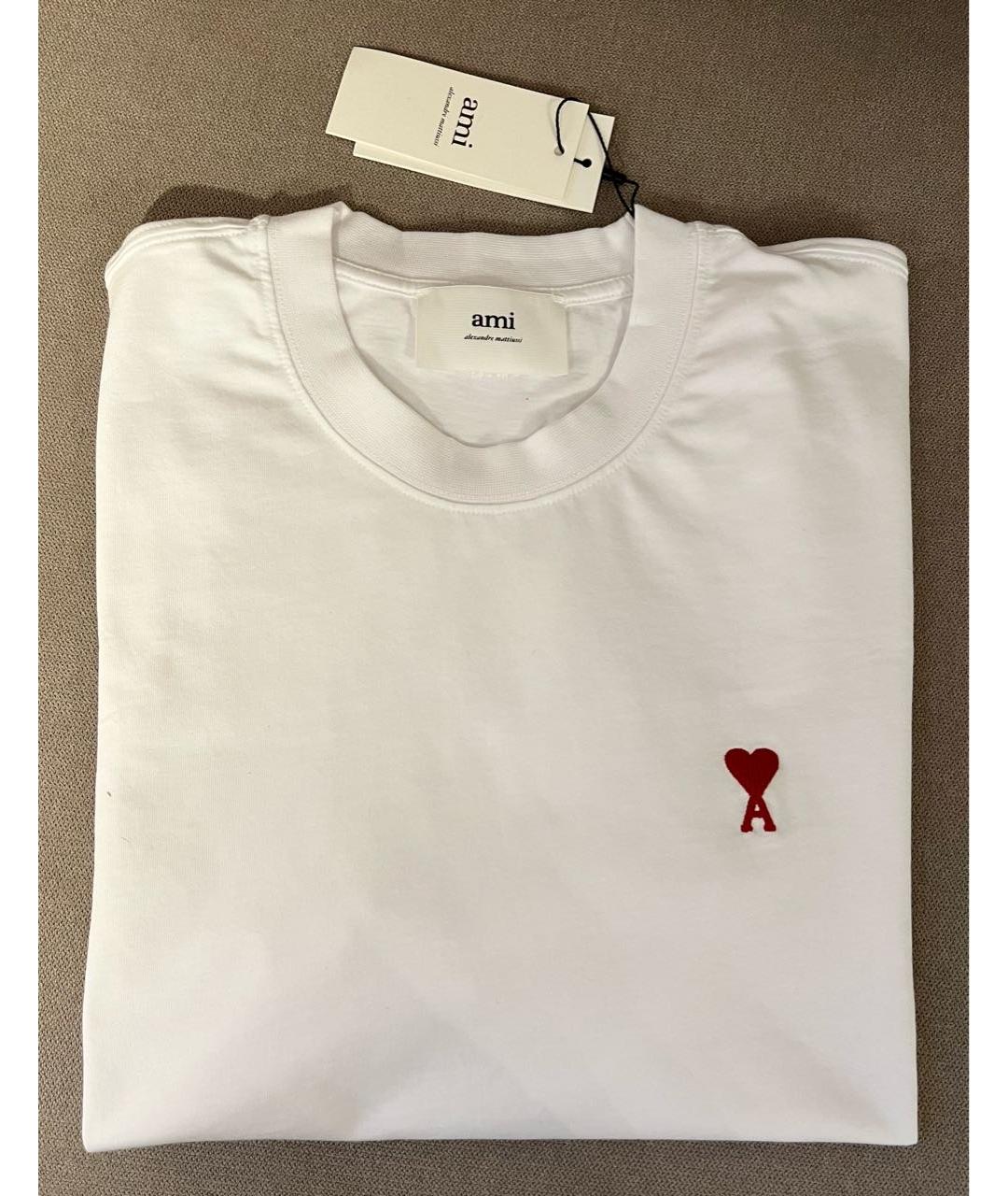 AMI Белая хлопковая футболка, фото 6
