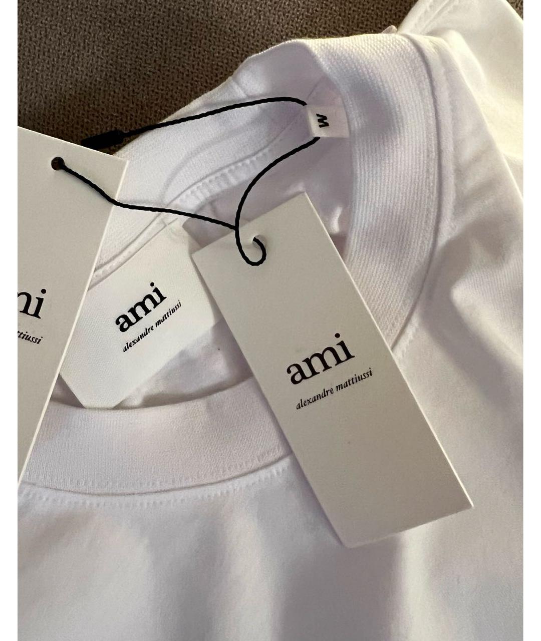 AMI Белая хлопковая футболка, фото 7