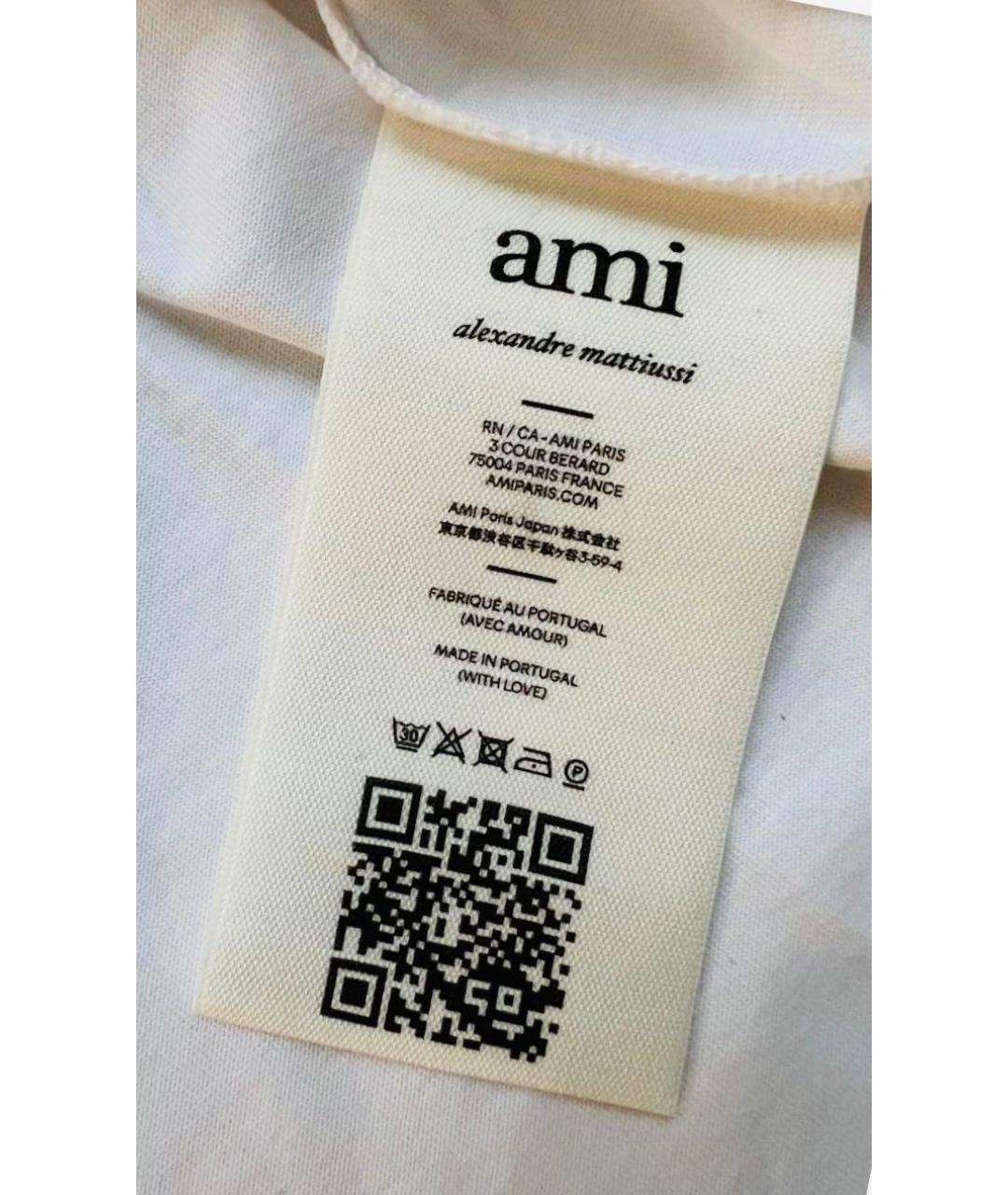 AMI Белая хлопковая футболка, фото 8