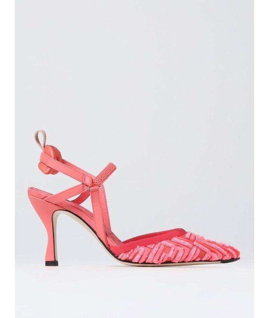 FENDI Коралловые бархатные туфли, фото 7