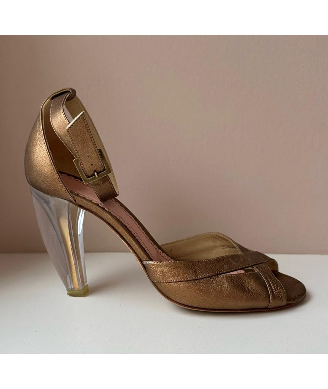 JOHN GALLIANO Золотые кожаные туфли, фото 8