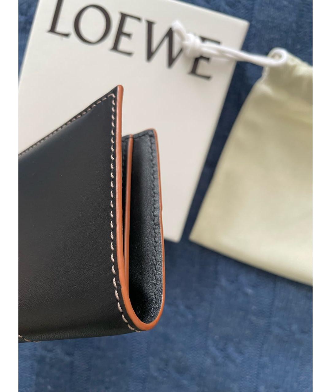 LOEWE Черный кожаный кошелек, фото 4