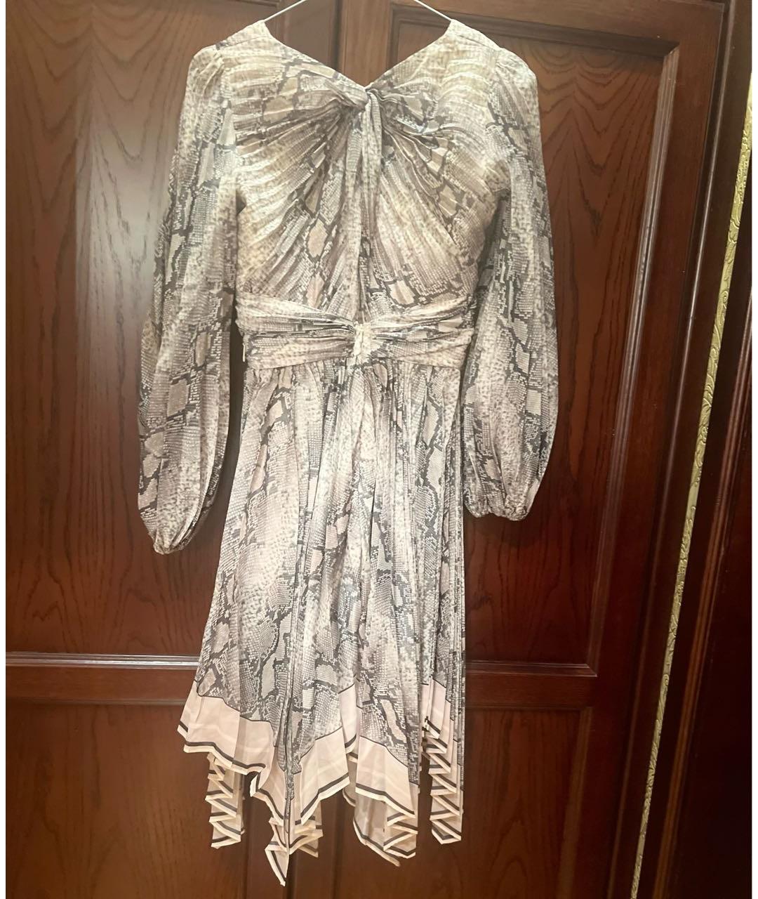 ZIMMERMANN Антрацитовое шифоновое коктейльное платье, фото 3