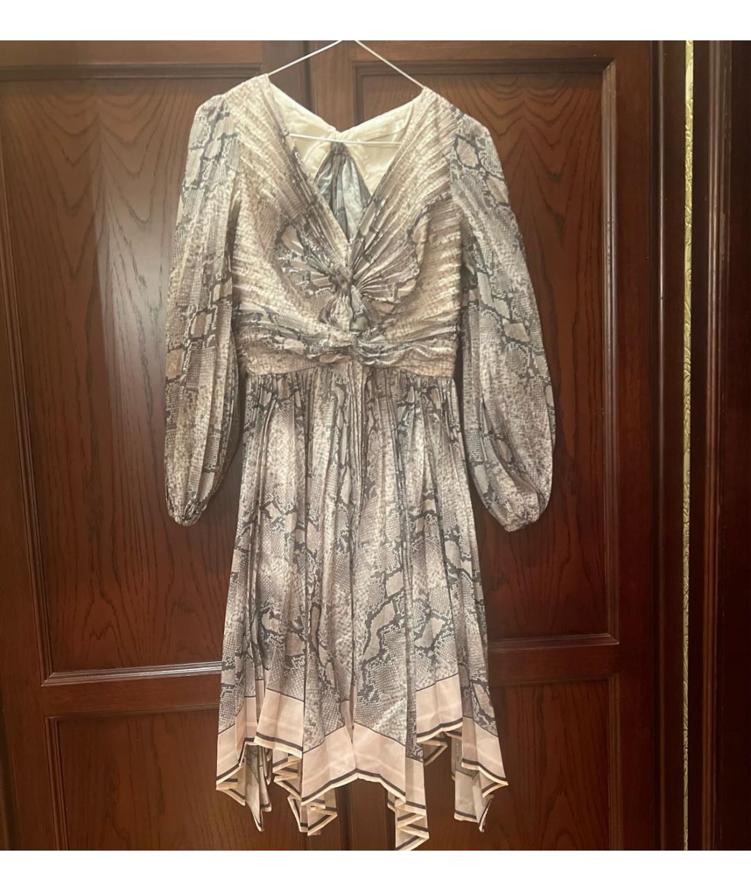ZIMMERMANN Антрацитовое шифоновое коктейльное платье, фото 2