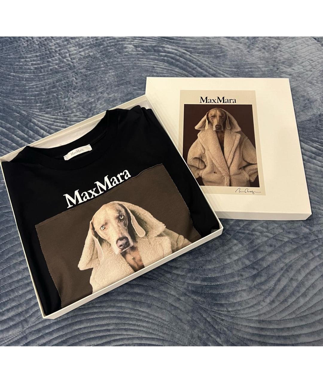 MAX MARA Черная хлопковая футболка, фото 4