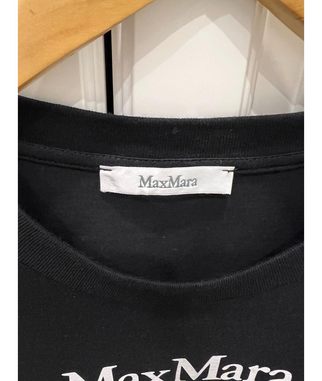 MAX MARA Черная хлопковая футболка, фото 2