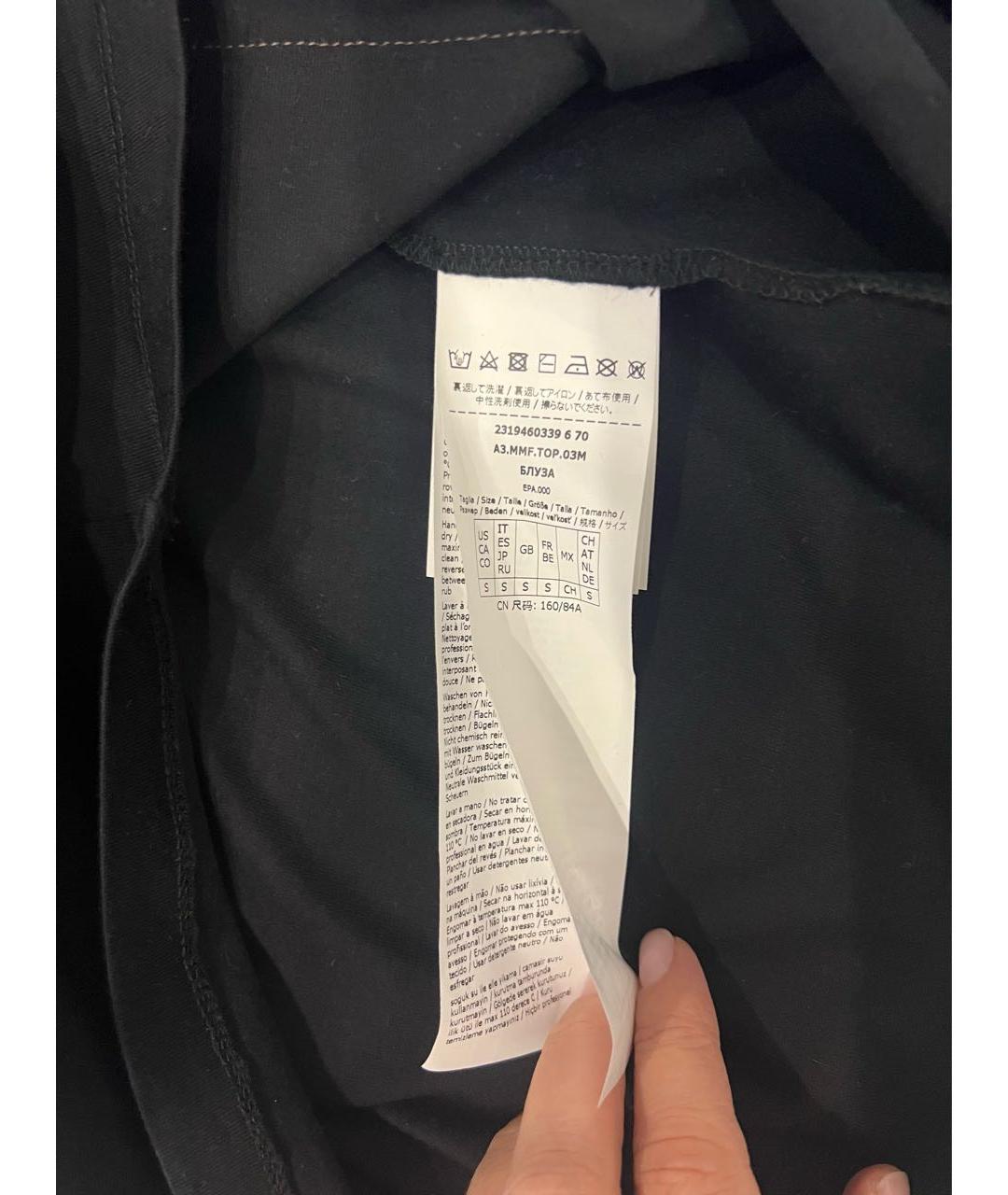 MAX MARA Черная хлопковая футболка, фото 3