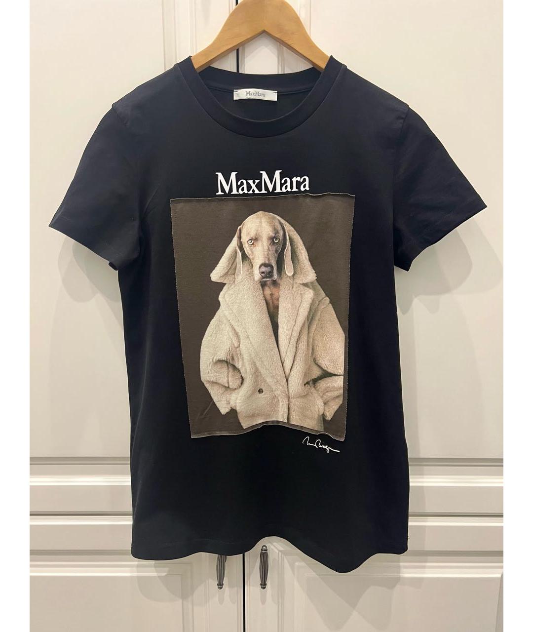 MAX MARA Черная хлопковая футболка, фото 7