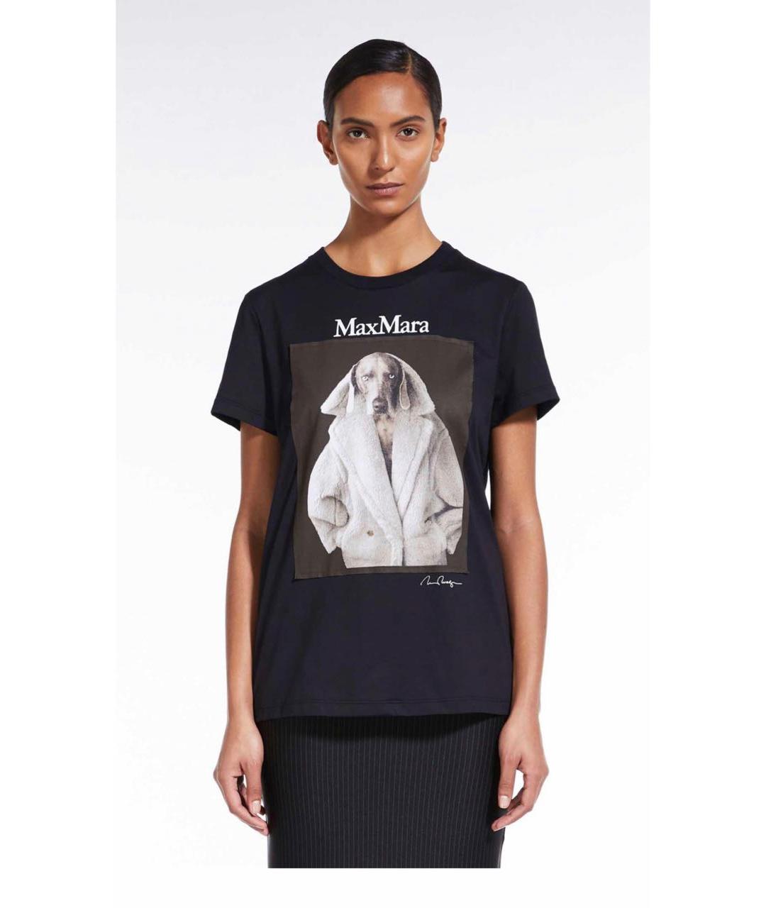 MAX MARA Черная хлопковая футболка, фото 6