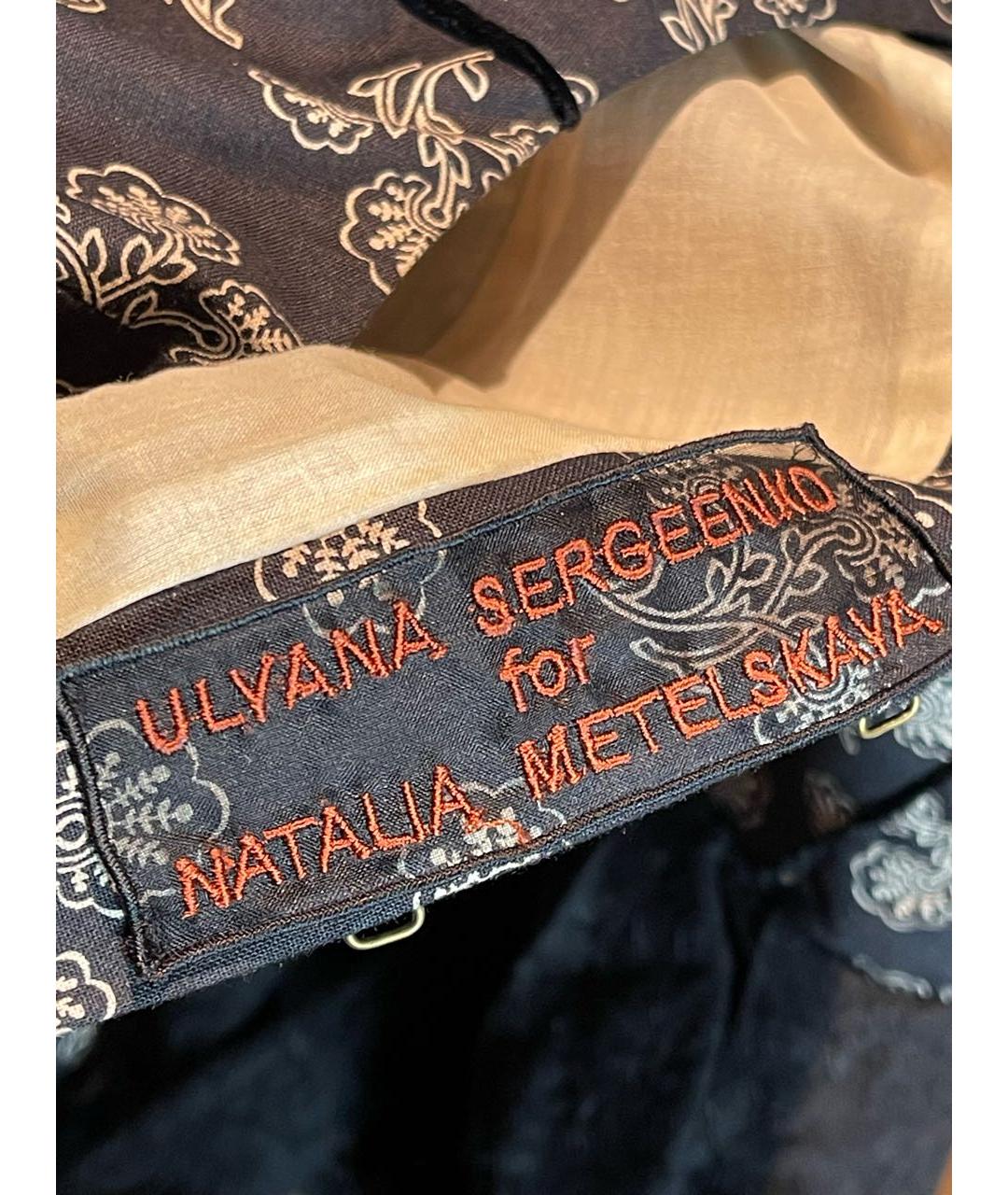 ULYANA SERGEENKO Антрацитовое хлопковое вечернее платье, фото 3