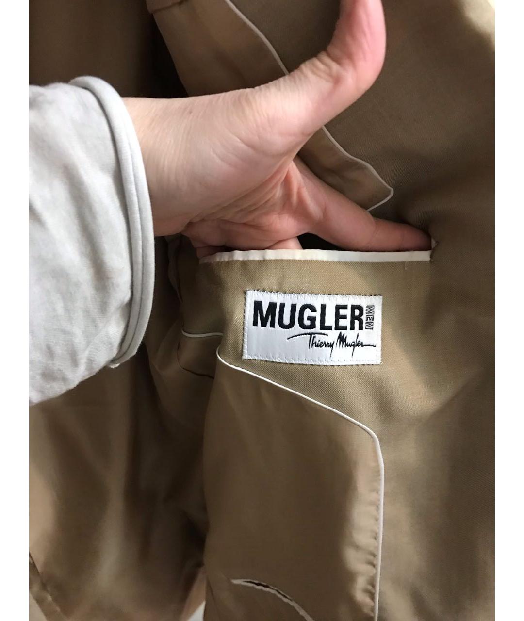 THIERRY MUGLER Бежевый шерстяной пиджак, фото 7