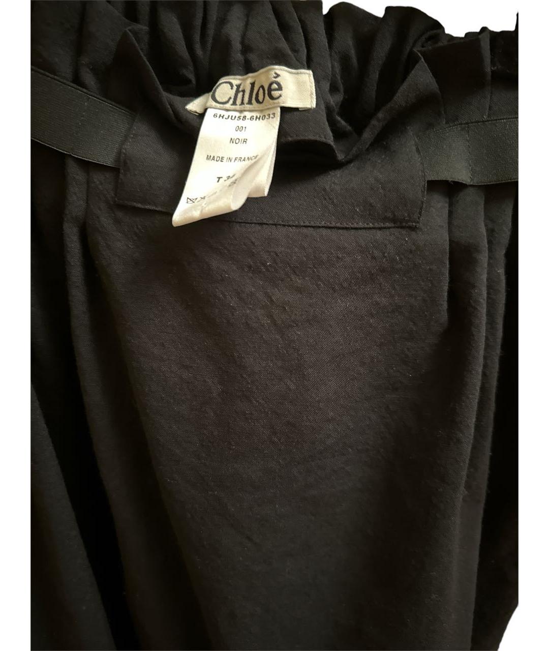 CHLOE Черная шерстяная юбка мини, фото 3