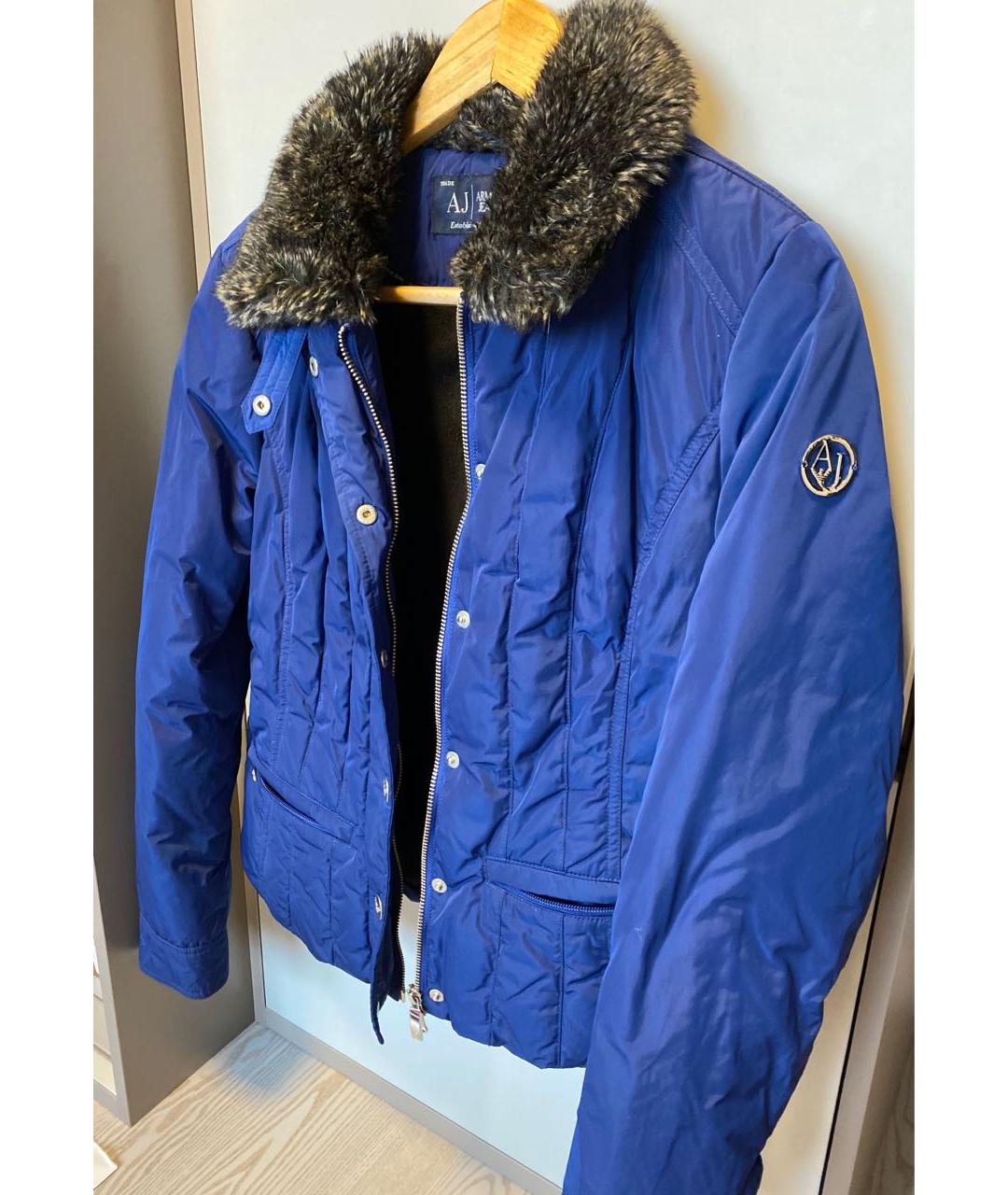 ARMANI JEANS Синяя полиэстеровая куртка, фото 2