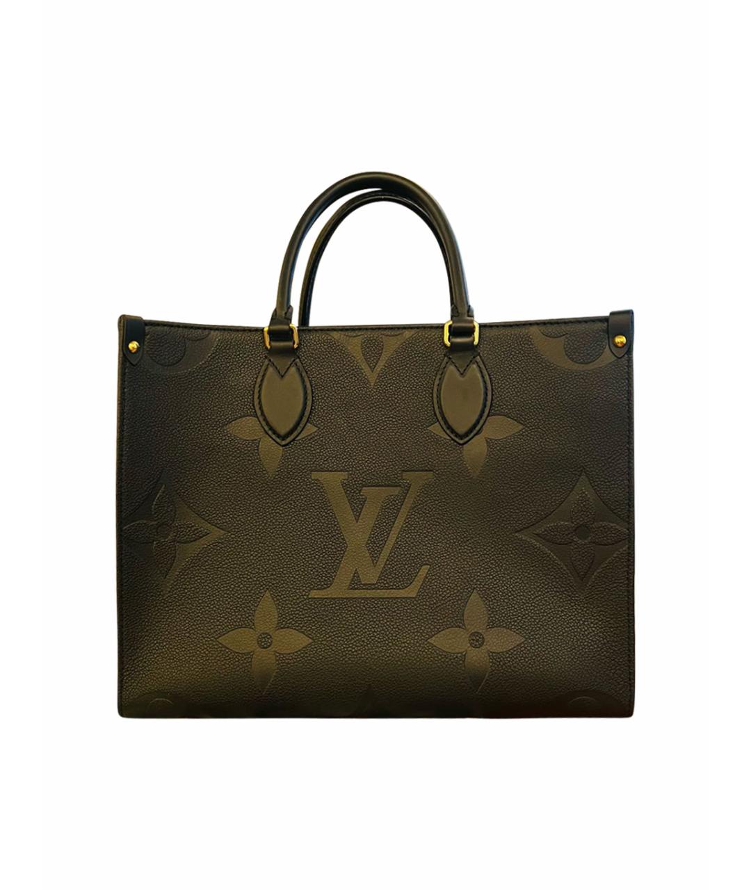 LOUIS VUITTON Черная кожаная сумка тоут, фото 1