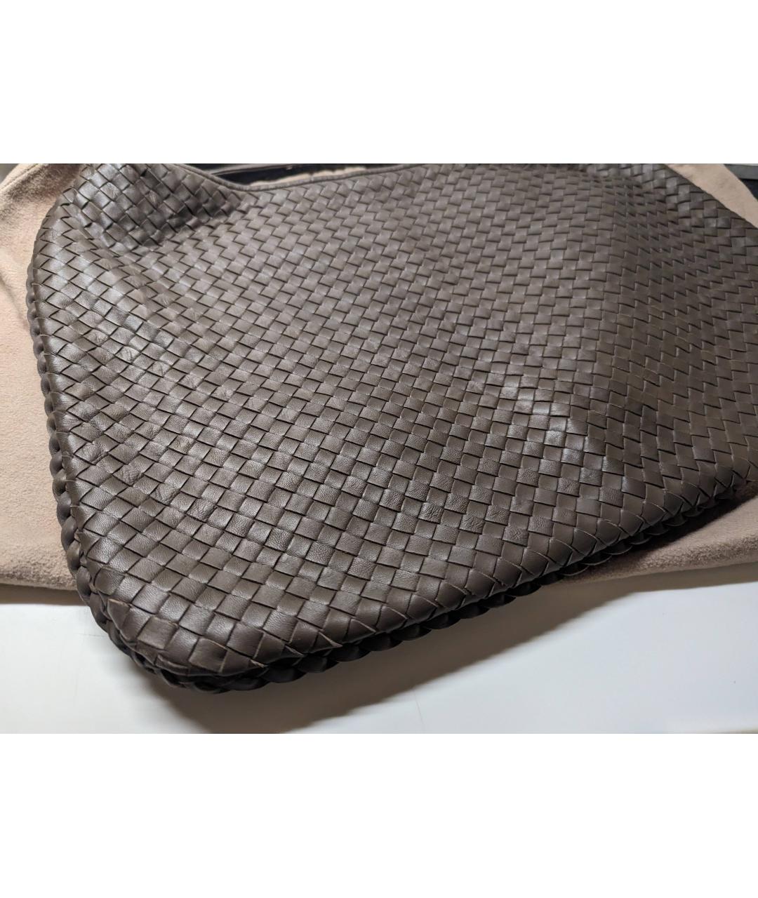 BOTTEGA VENETA Коричневая кожаная сумка через плечо, фото 5