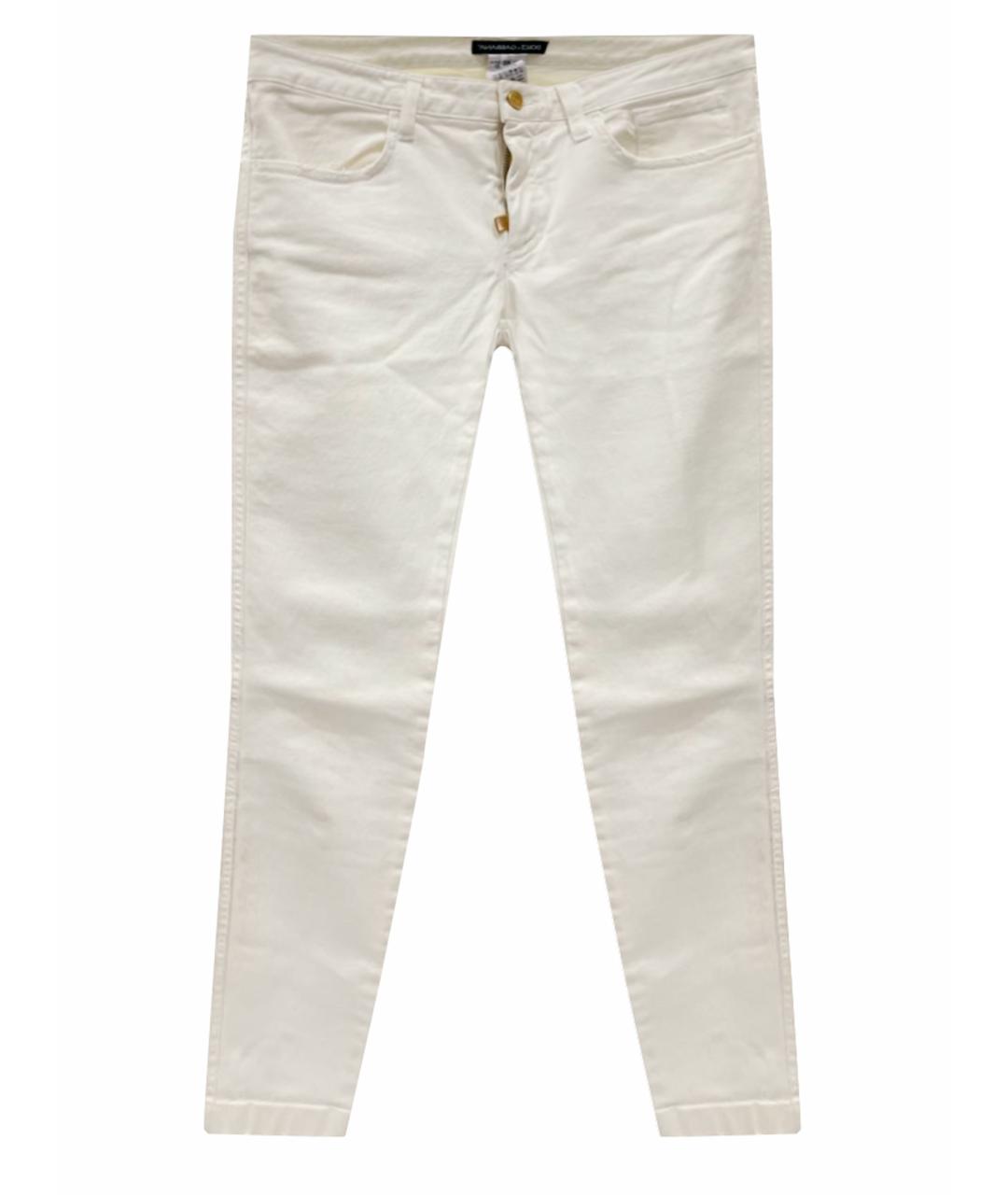 DOLCE&GABBANA Белые хлопковые прямые джинсы, фото 1