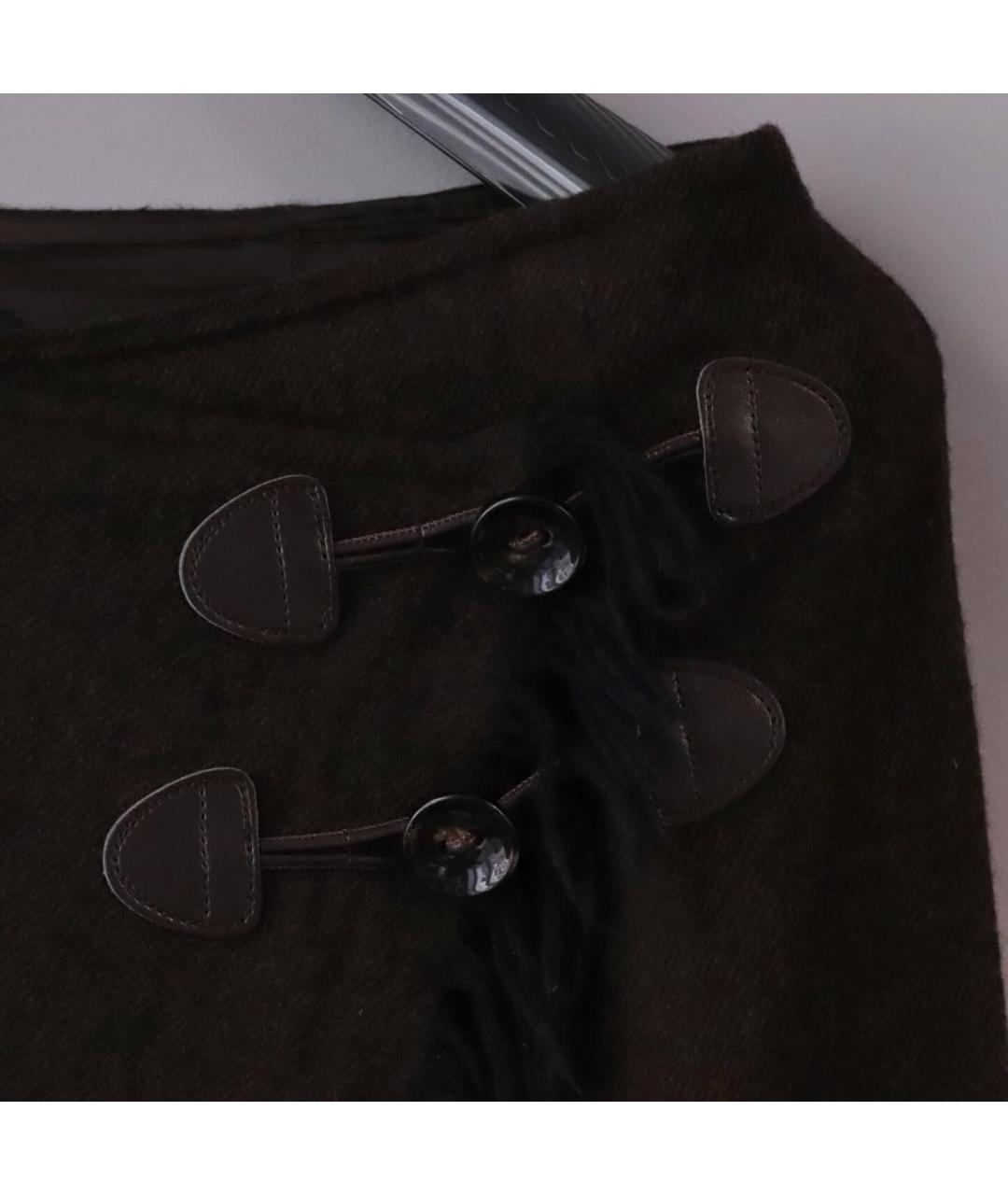 WEEKEND MAX MARA Коричневая шерстяная юбка миди, фото 4