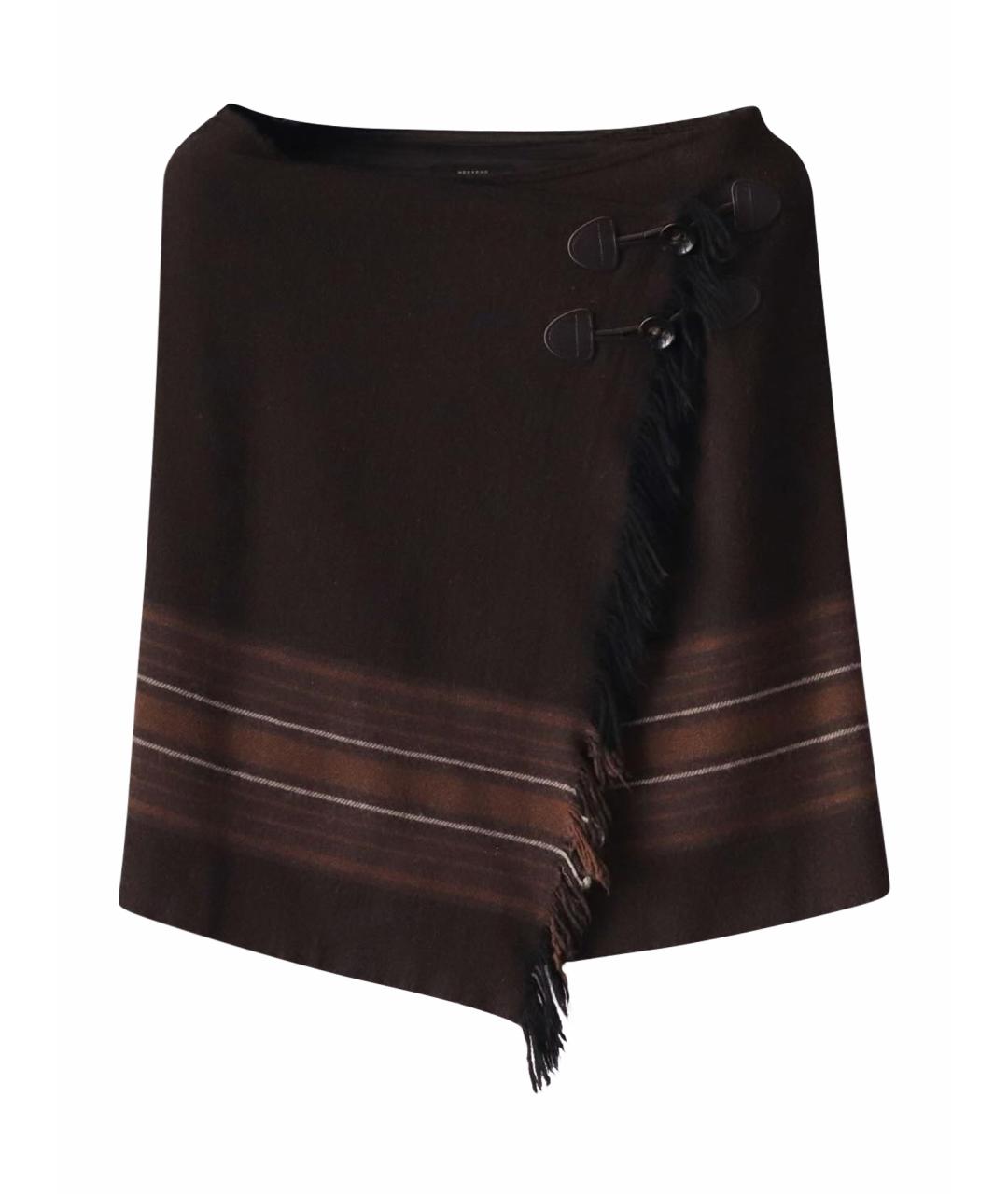 WEEKEND MAX MARA Коричневая шерстяная юбка миди, фото 1