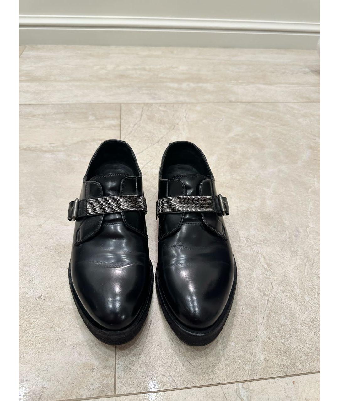 BRUNELLO CUCINELLI Черные кожаные туфли, фото 2