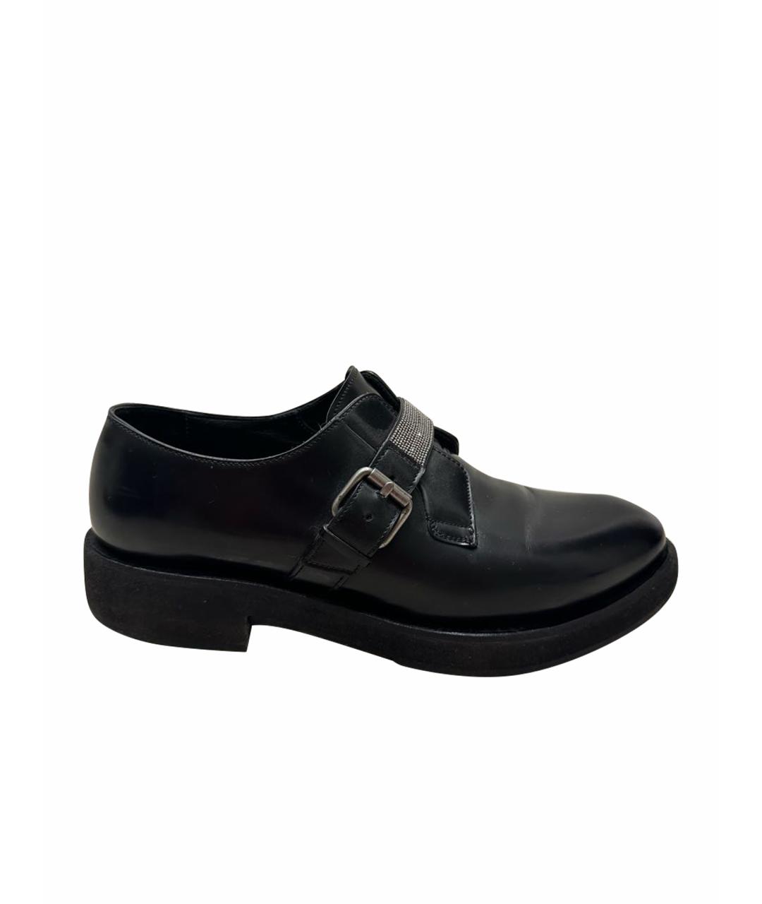 BRUNELLO CUCINELLI Черные кожаные туфли, фото 1