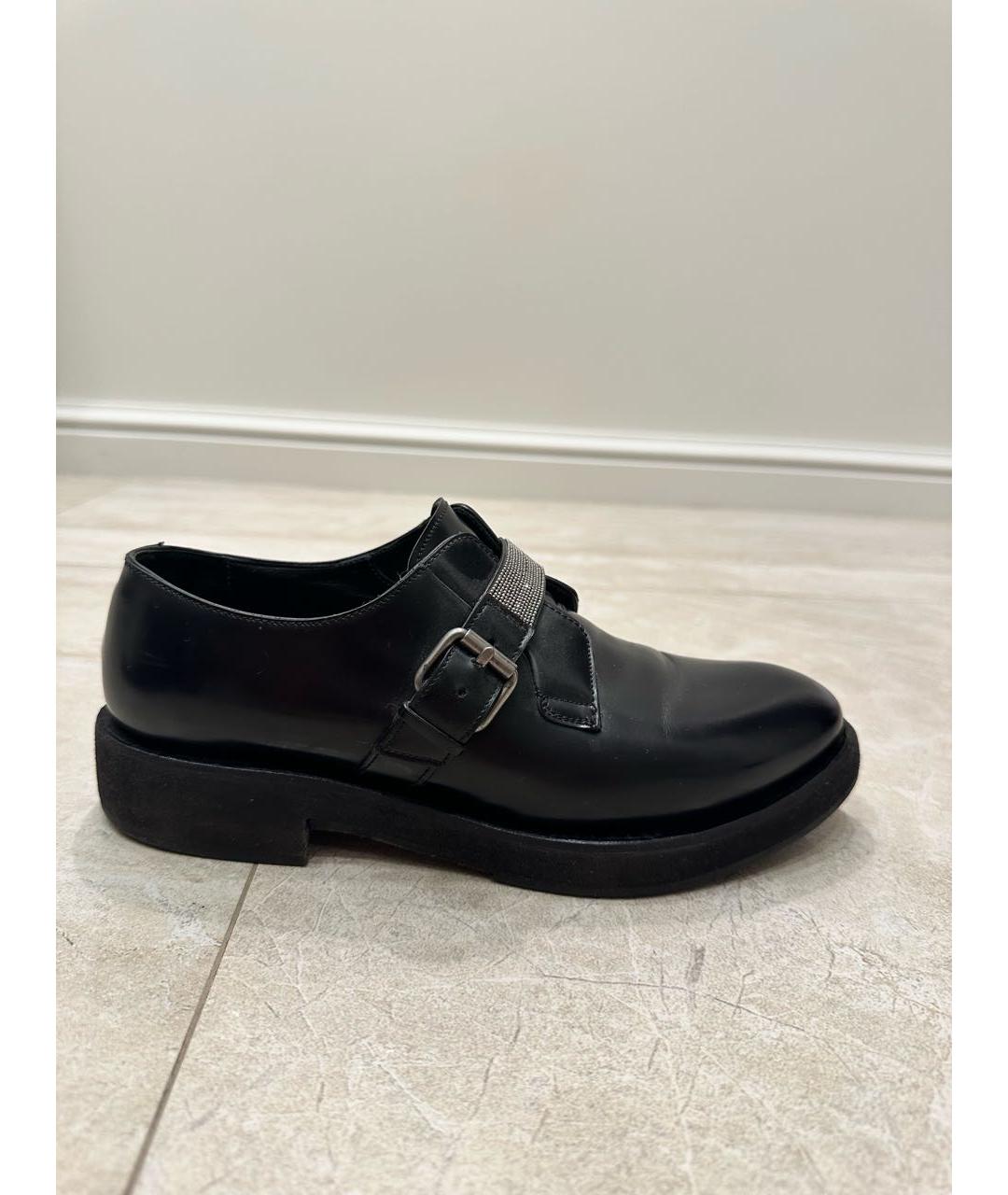 BRUNELLO CUCINELLI Черные кожаные туфли, фото 5