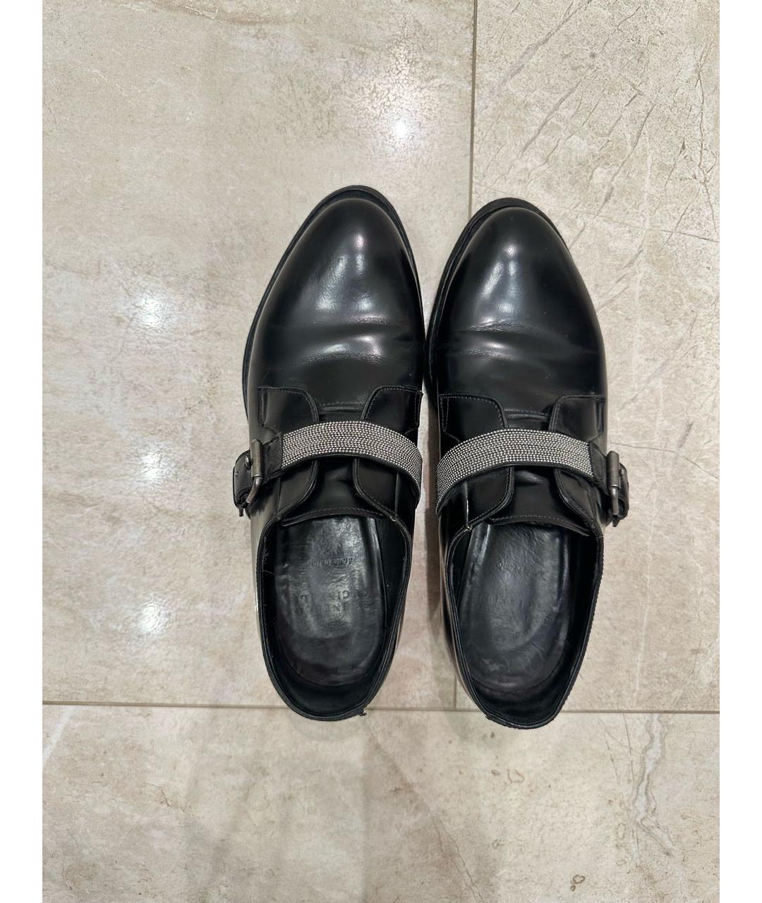 BRUNELLO CUCINELLI Черные кожаные туфли, фото 3