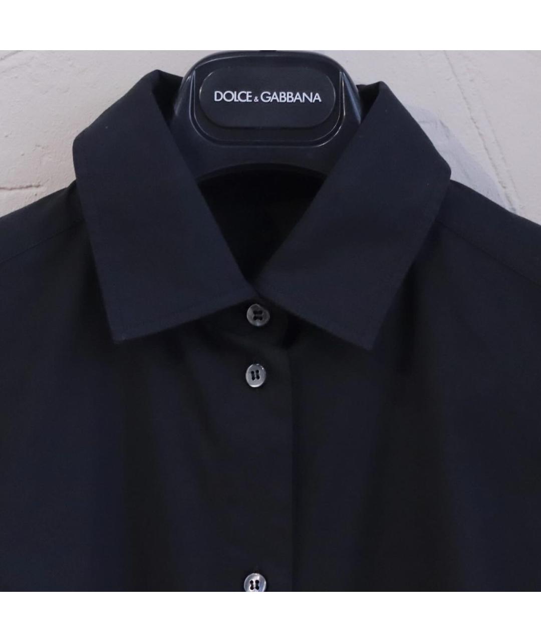 DOLCE&GABBANA Черная хлопко-эластановая рубашка, фото 4
