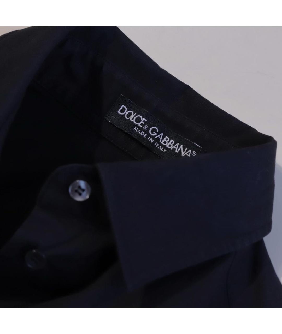 DOLCE&GABBANA Черная хлопко-эластановая рубашка, фото 3