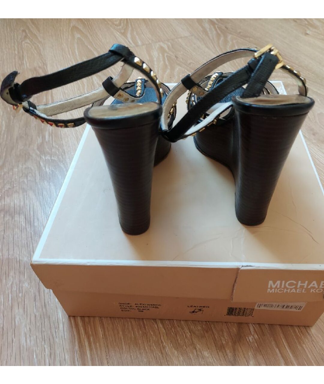 MICHAEL KORS Черные кожаные босоножки, фото 4