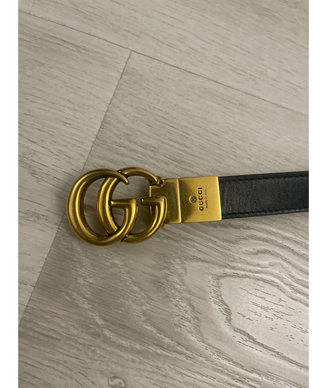 GUCCI Черный кожаный ремень, фото 2