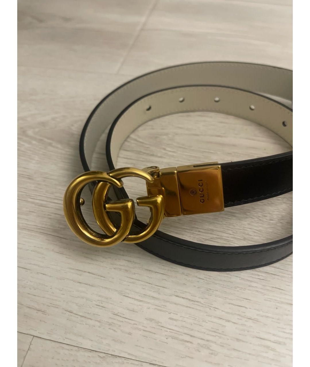 GUCCI Черный кожаный ремень, фото 5