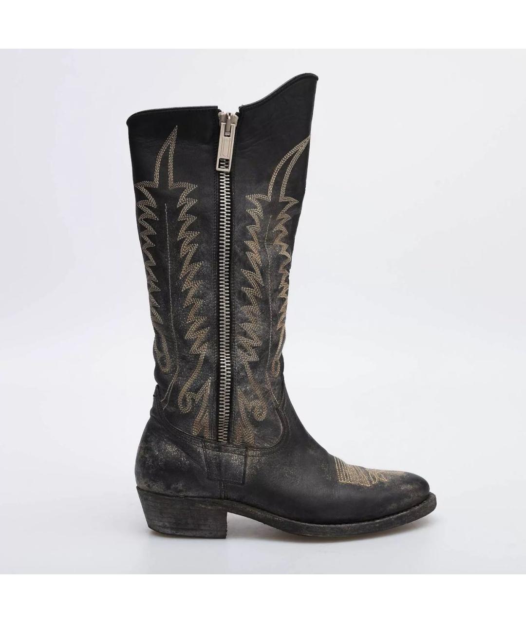 GOLDEN GOOSE DELUXE BRAND Серые кожаные сапоги, фото 5