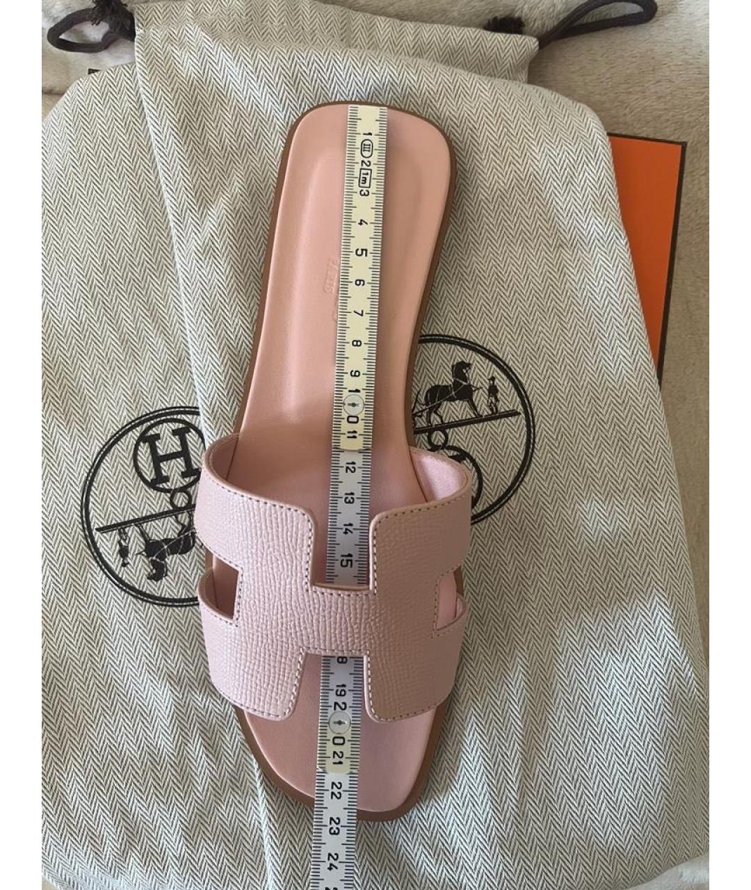 HERMES PRE-OWNED Розовые кожаные сандалии, фото 5