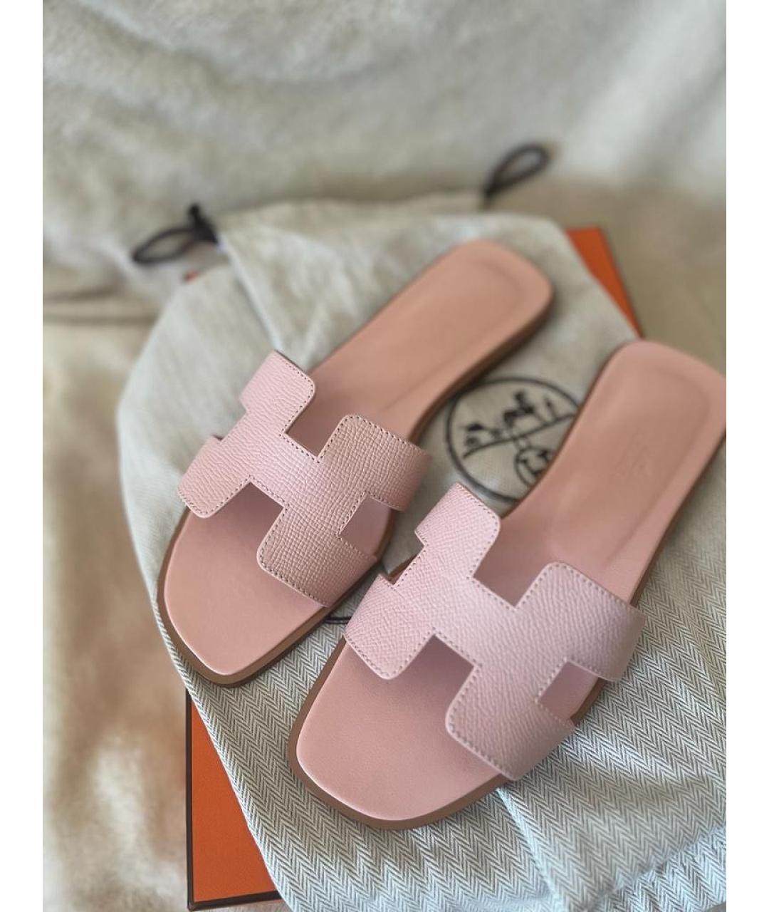 HERMES PRE-OWNED Розовые кожаные сандалии, фото 2
