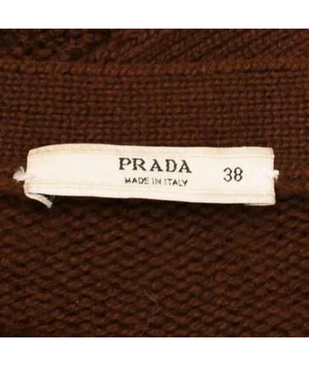 PRADA Коричневый кашемировый джемпер / свитер, фото 3