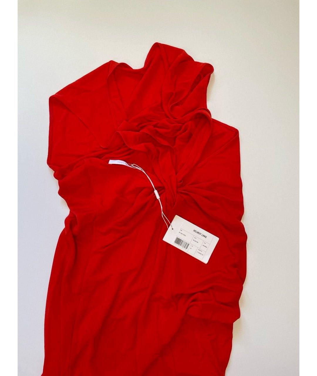 HELMUT LANG Красное вискозное повседневное платье, фото 3