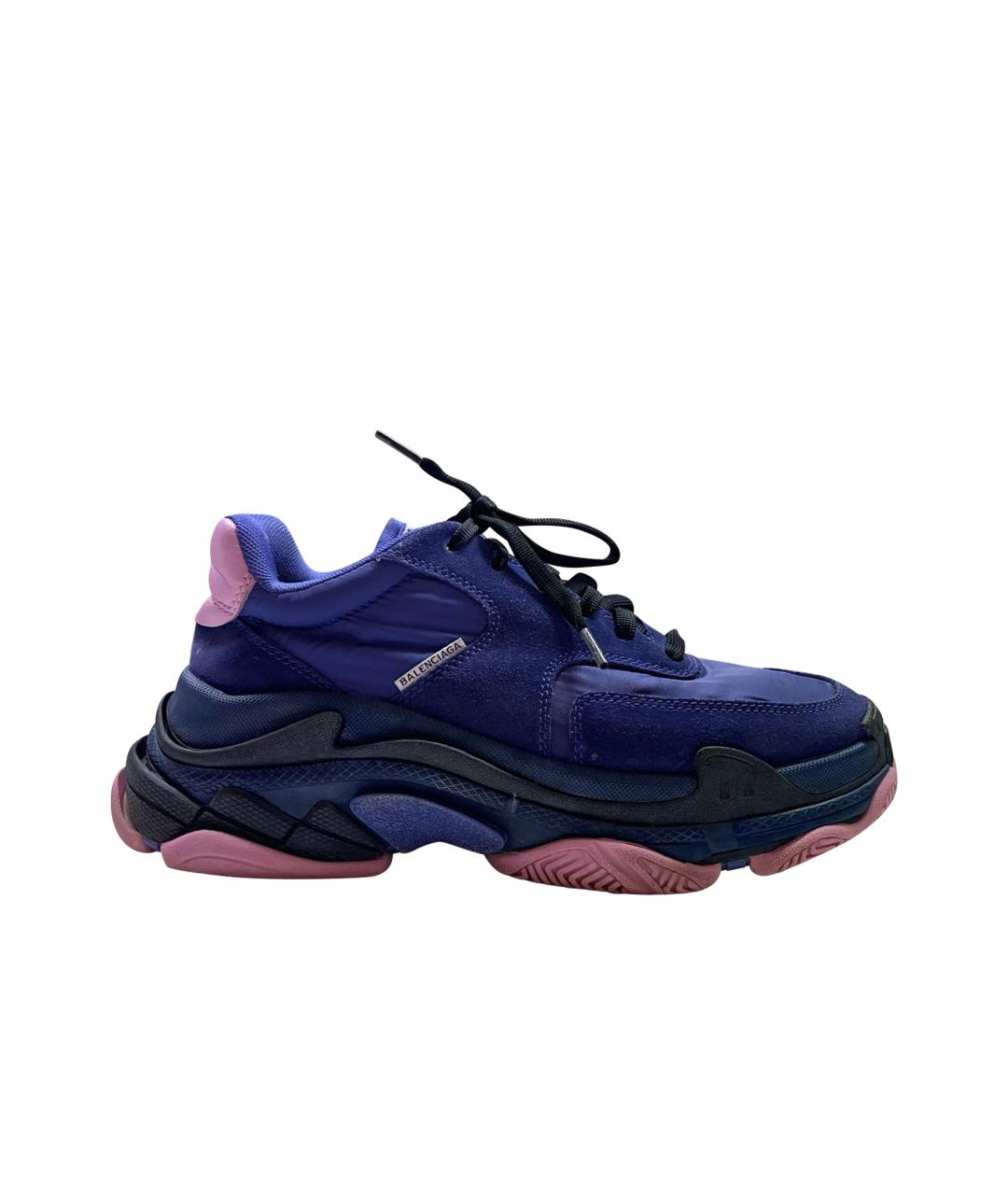 BALENCIAGA Фиолетовые замшевые кроссовки, фото 1