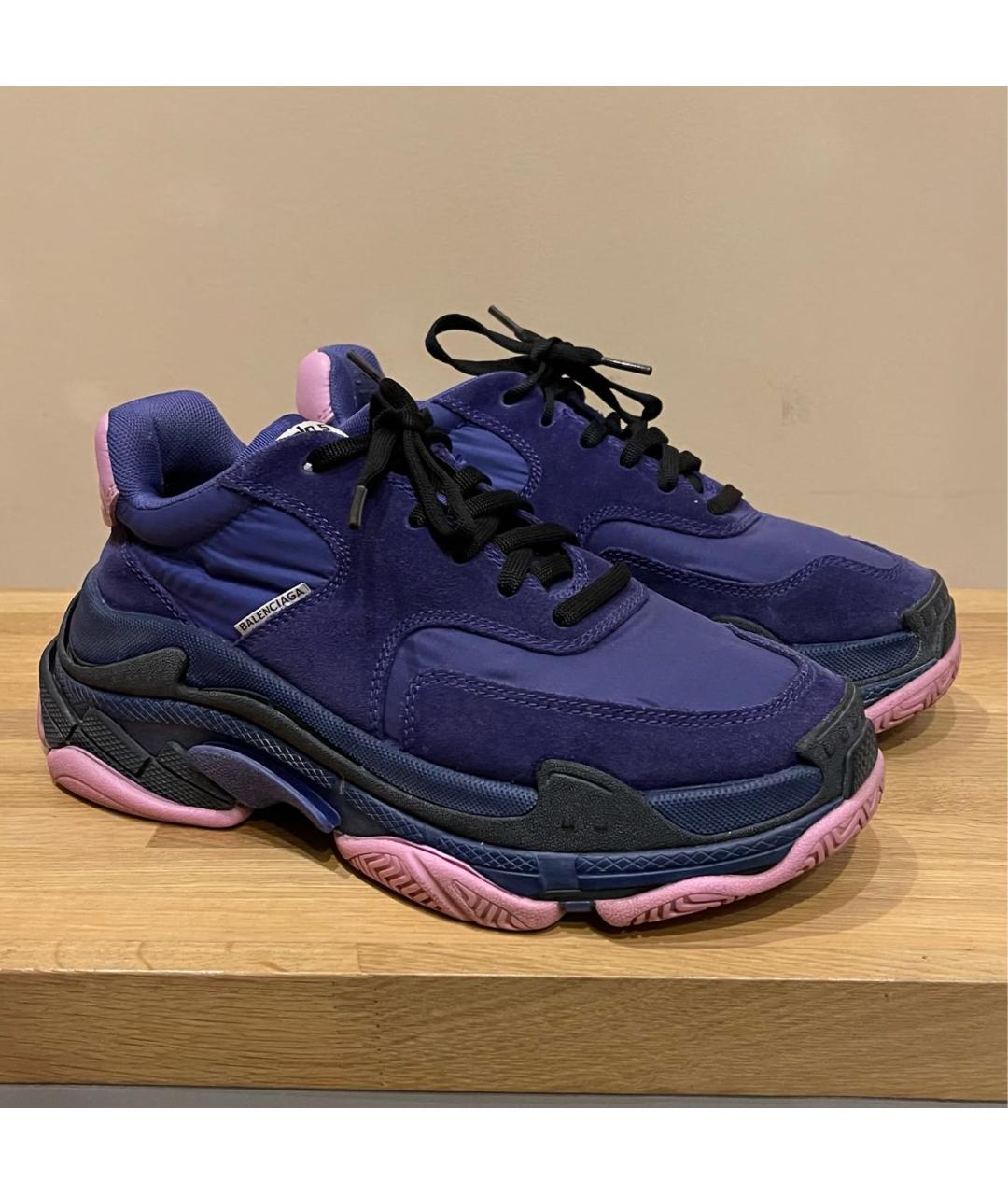 BALENCIAGA Фиолетовые замшевые кроссовки, фото 5