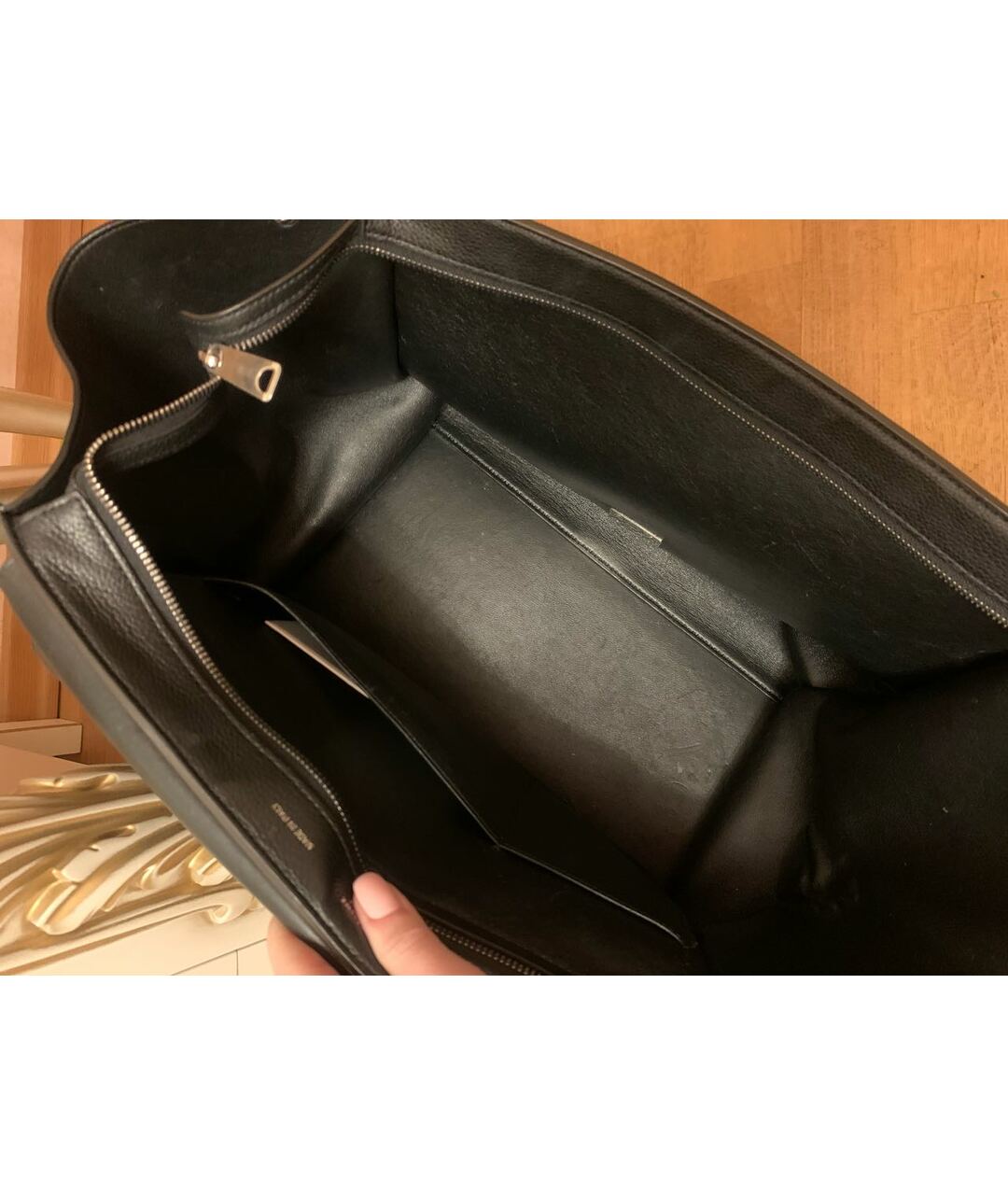 CELINE PRE-OWNED Черная кожаная сумка тоут, фото 3