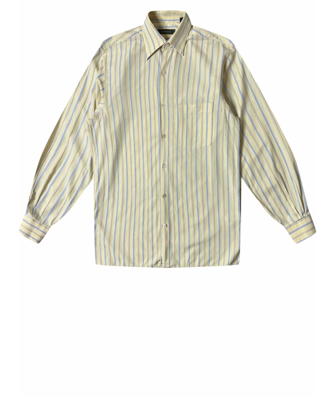 ERMENEGILDO ZEGNA Желтая хлопковая классическая рубашка, фото 1