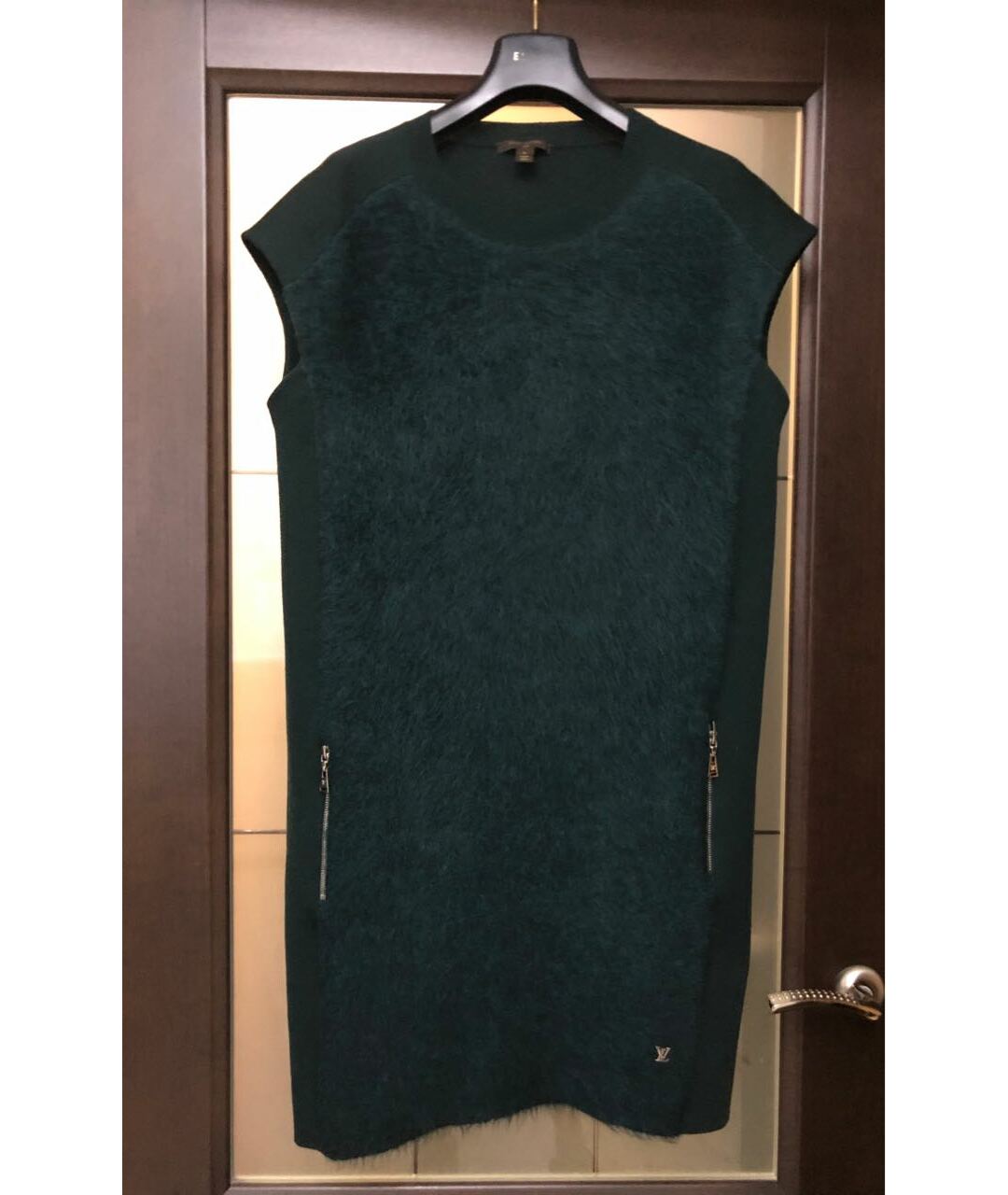 LOUIS VUITTON PRE-OWNED Зеленые шерстяное повседневное платье, фото 9