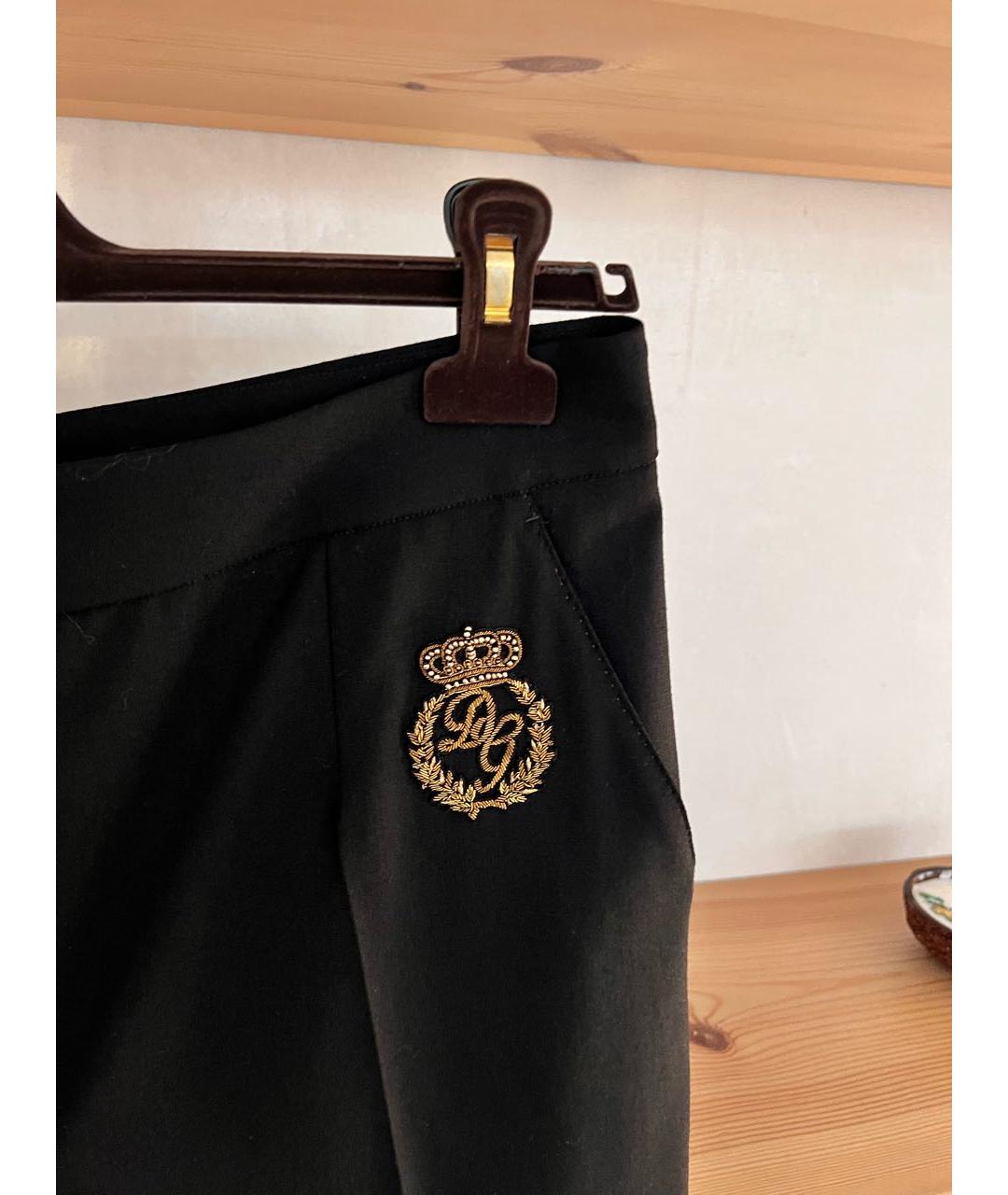 DOLCE&GABBANA Черные шерстяные прямые брюки, фото 2