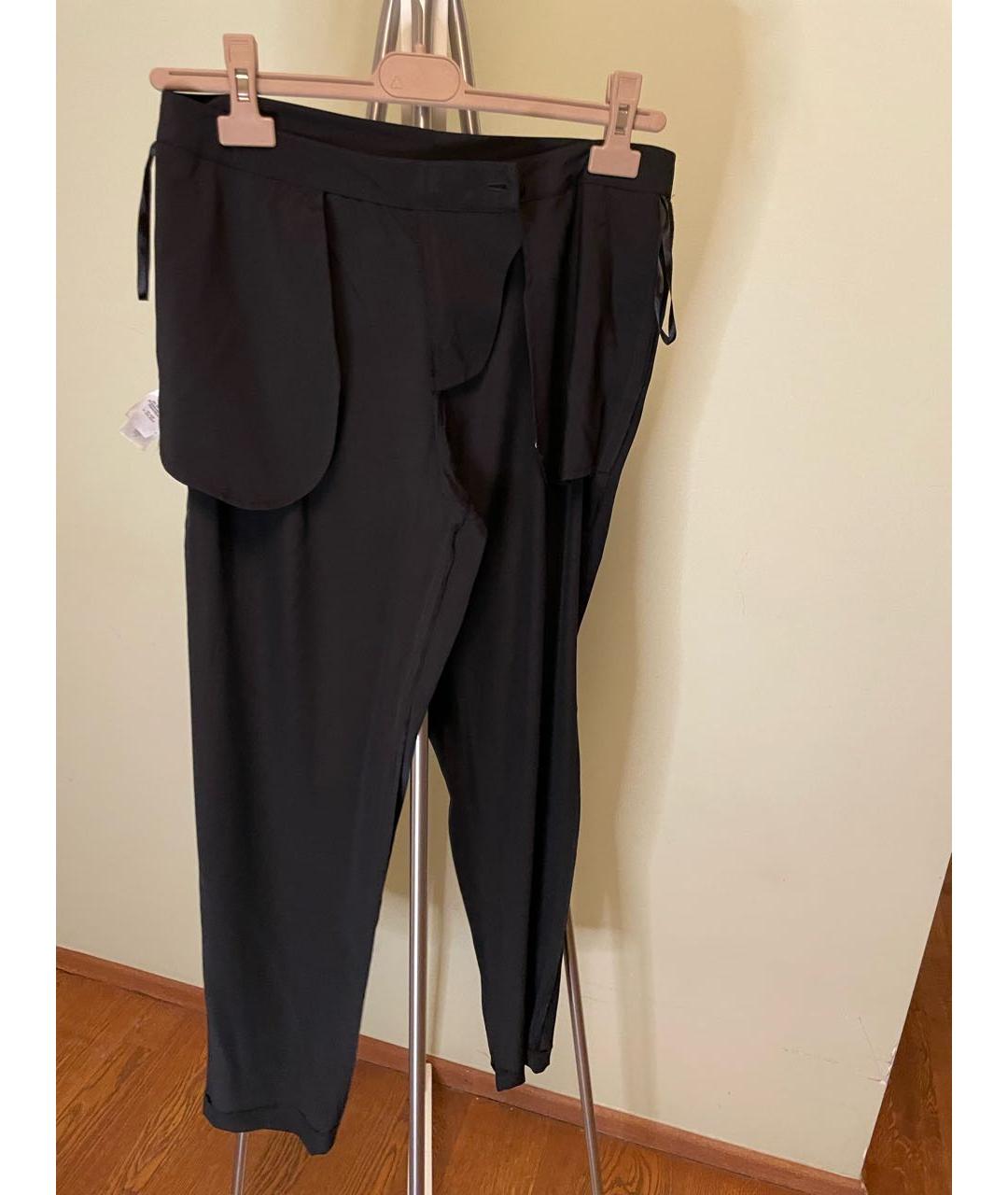 DKNY Черные шелковые прямые брюки, фото 3